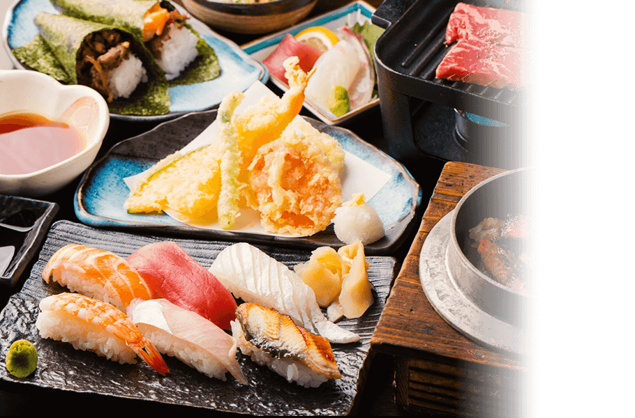 写真：しゃぶしゃぶやお寿司も楽しめるオーダーバイキング
